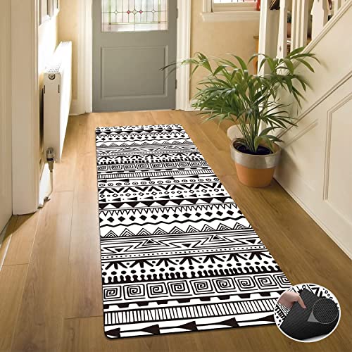 Hallway Runner Rug Mat for Summer Using, Non Slip Floor Rug Carpet with Rubber Backing, Farmhouse Indoor Washable Hallway Rug for Entryway Porch Backyard Dining Room