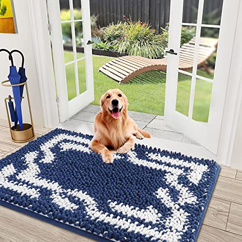 Super Absorbent Indoor Chenille Doormat, Muddy Dog Washable Rug, Quick Dry Soft Thick Microfiber Durable Absorbs Water and Moisture Go Away Door Mat Doormat for Entry